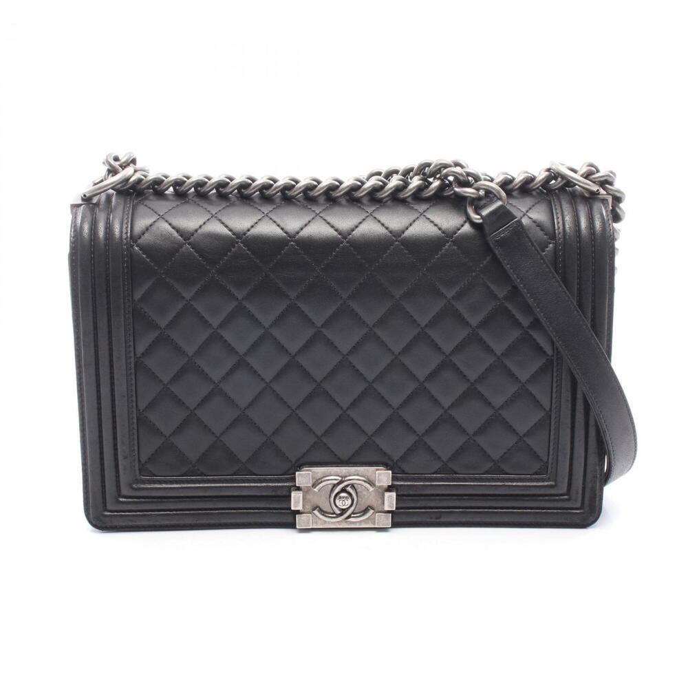 Chanel Boy Large Matelassé Shoulder Bag/Handbag, Lambskin Leather, Women's, B...